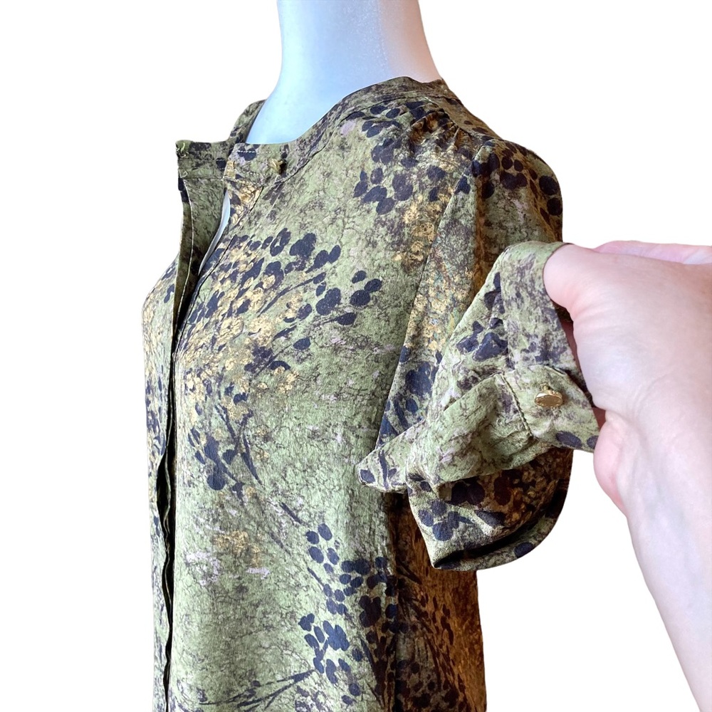 Banana Republic Women’s silk olive green quarter length sleeve blouse - S - Picture 3 of 12